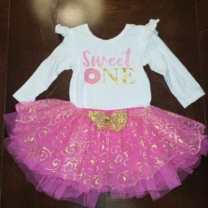 Baby Girl 1st Birthday Outfit  Size 12 M